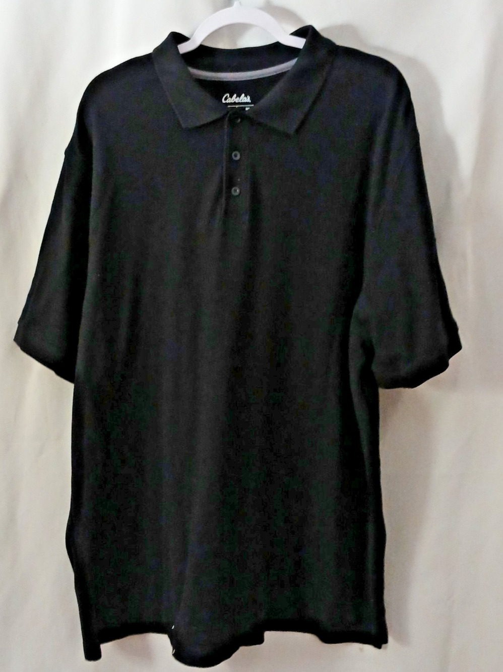 Men's Vintage size XXL Black Cotton Knit Short Sleeve Golf Polo Shirt Classic